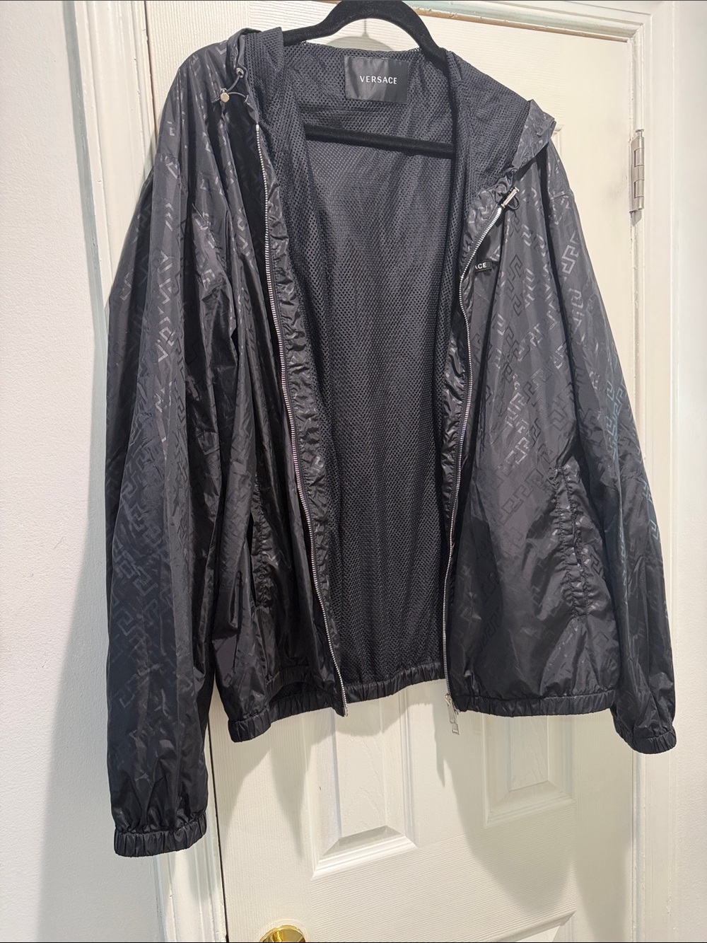 100% Authentic Versace Black Hooded Windbreaker Jacket